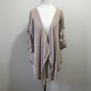 3/$20 RW & CO Metallic Scrunched Sleeve Cardigan